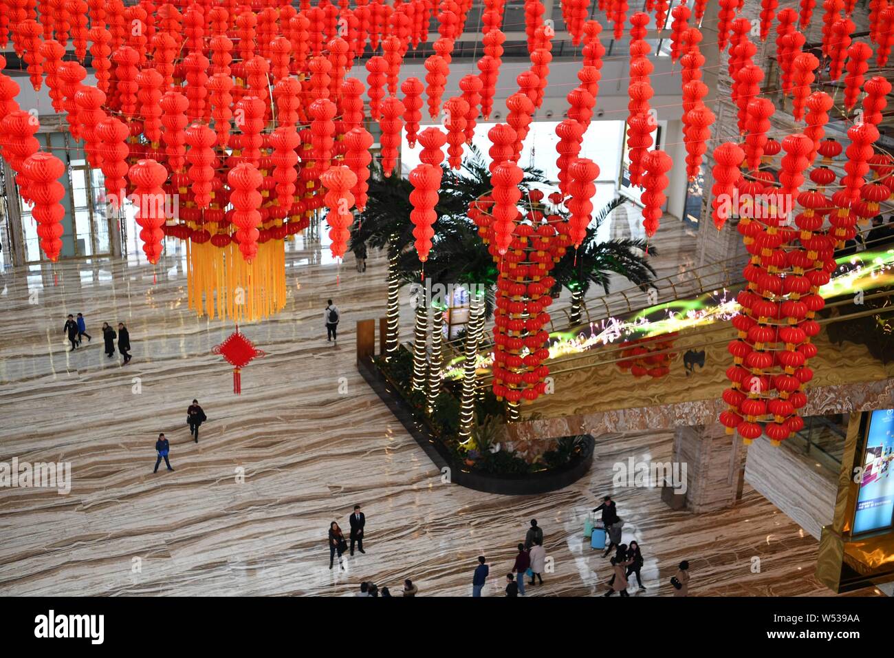 The New Century Global Center, the largest freestanding building in the world, is decorated with