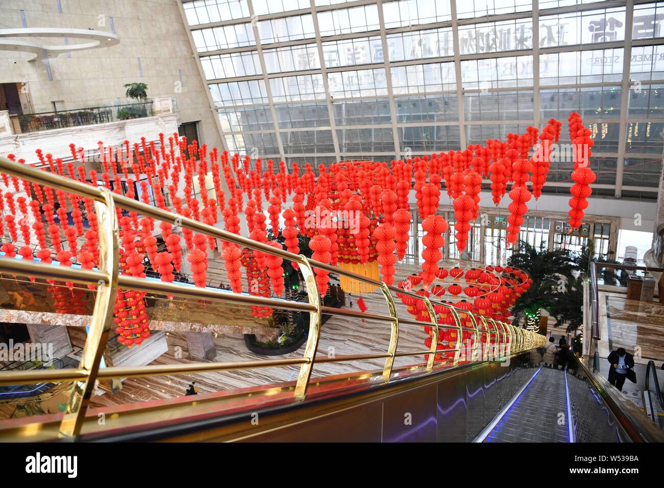 The New Century Global Center, the largest freestanding building in the world, is decorated with