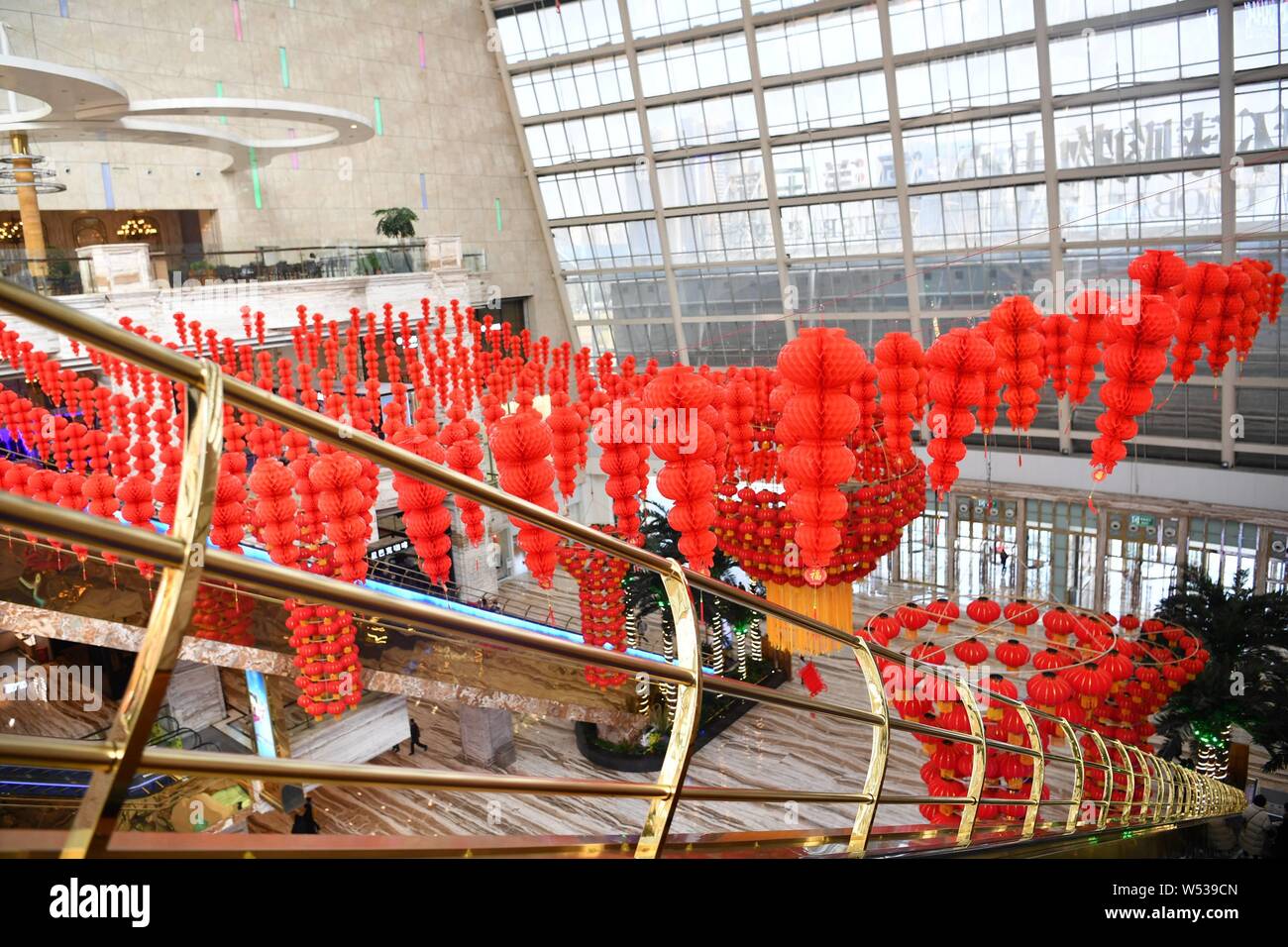 The New Century Global Center, the largest freestanding building in the world, is decorated with