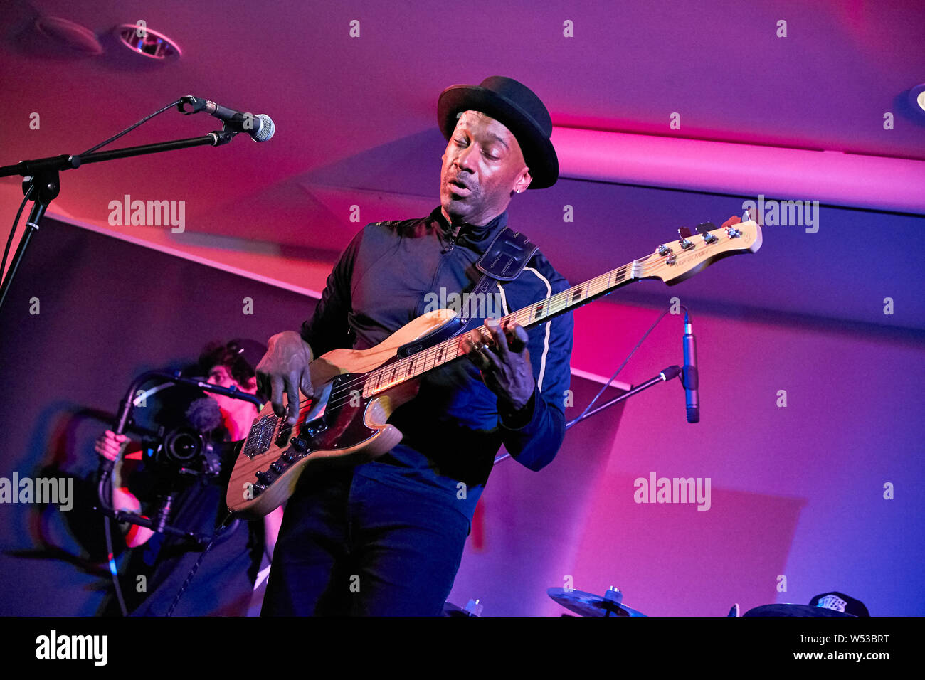 Marcus Miller appears promoting his own range of Sire Basses at Harbour