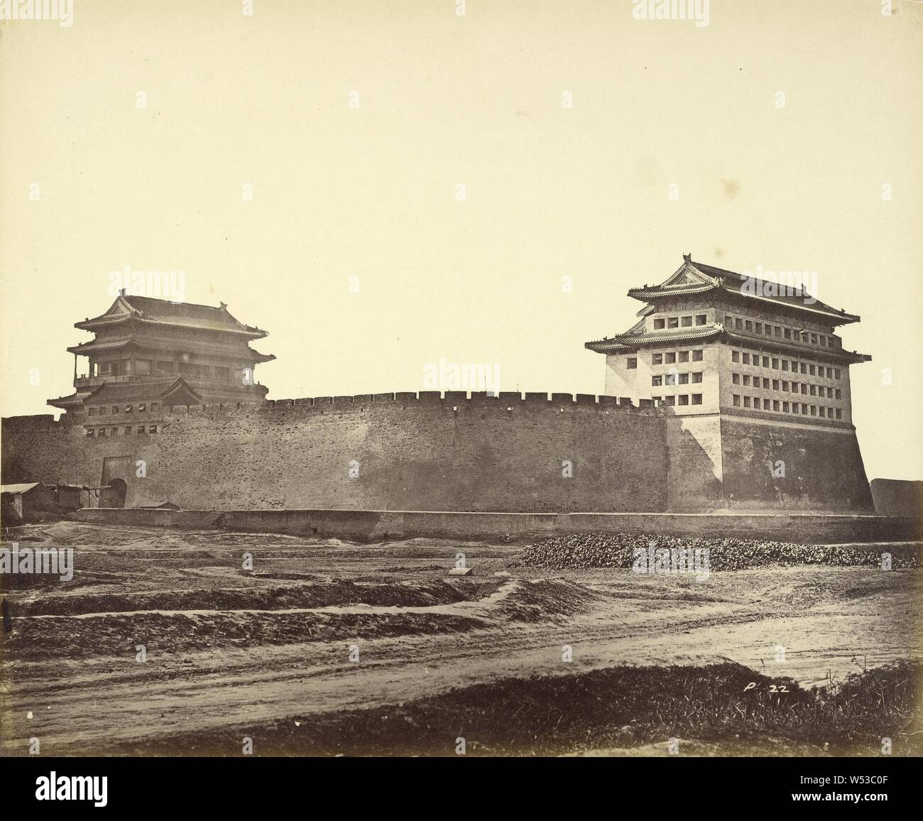 Anting Gate of Peking after the Surrender, Felice Beato (English, born Italy, 1832 - 1909), Henry Hering (British, 1814 - 1893), Pekin, China, 1860, Albumen silver print, 24.5 x 30 cm (9 5/8 x 11 13/16 in Stock Photo