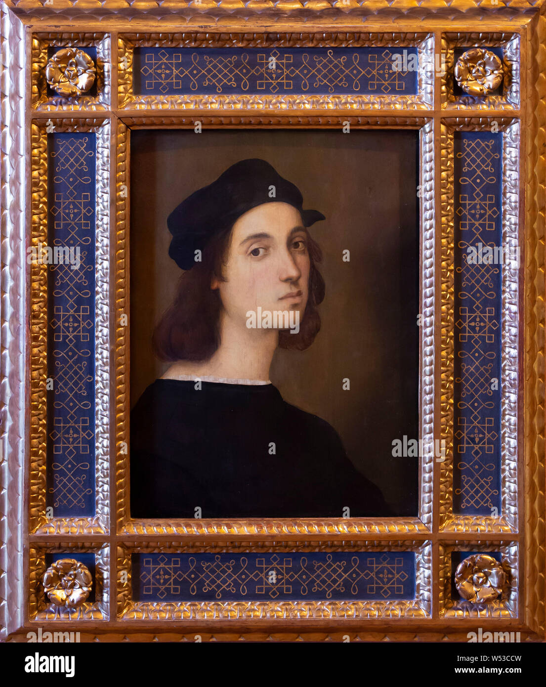 Self-portrait, Raphael, 1504-1506, Uffizi Gallery, Florence, Tuscany, Italy, Europe Stock Photo
