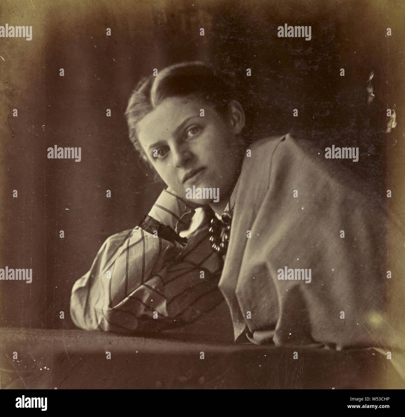 April (Miss Mary MacGregor), Ronald Ruthven Leslie-Melville (Scottish,1835 - 1906), England, 1860s, Albumen silver print, 19.3 × 17.9 cm (7 5/8 × 7 1/16 in Stock Photo