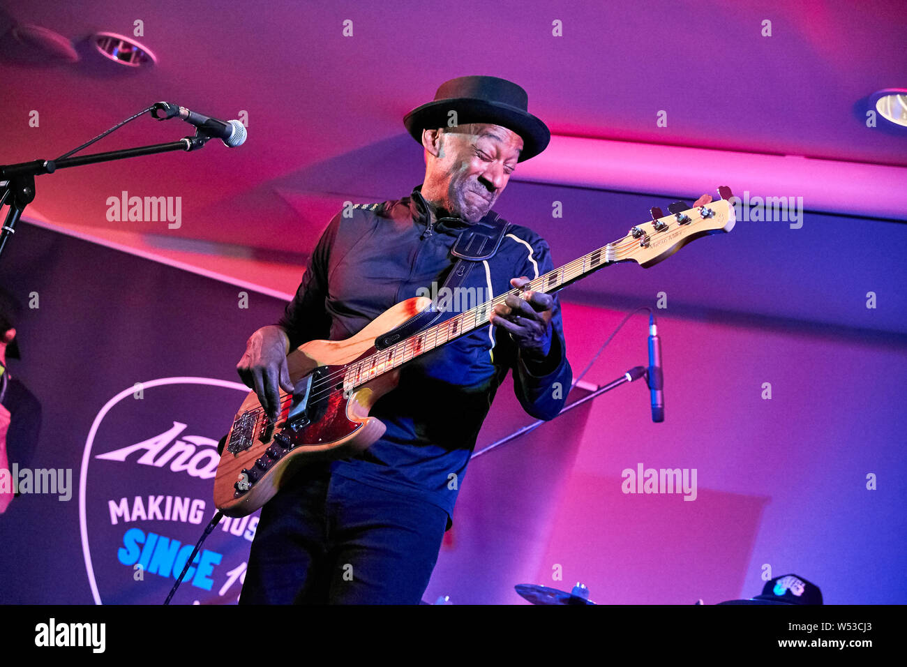 Marcus Miller appears promoting his own range of Sire Basses at Harbour