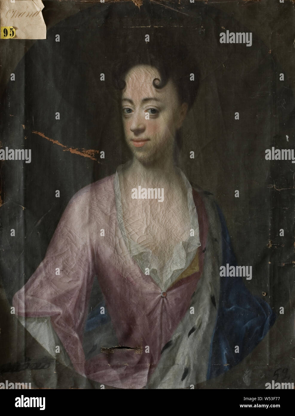 Attributed to Johann Salomon Wahl, Unknown woman, painting, between circa 1700 and circa 1725, Oil on canvas, Height, 82 cm (32.2 inches), Width, 62 cm (24.4 inches) Stock Photo