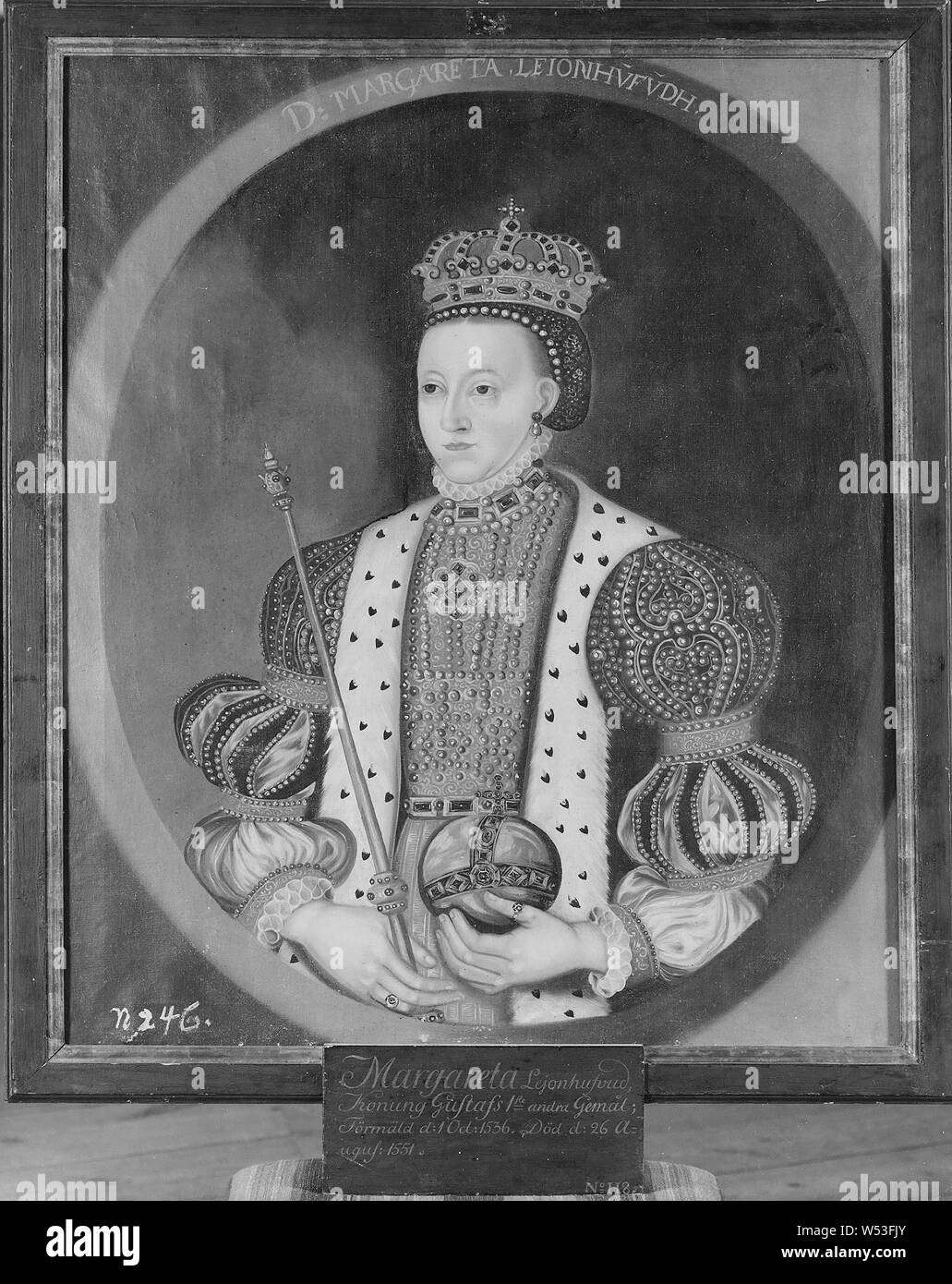 Queen Margareta Leijonhufvud, Margareta Leijonhufud, 1516-1541, Queen of Sweden, painting, Margaret Leijonhufvud, Oil on canvas, Height, 100 cm (39.3 inches), Width, 82 cm (32.2 inches) Stock Photo