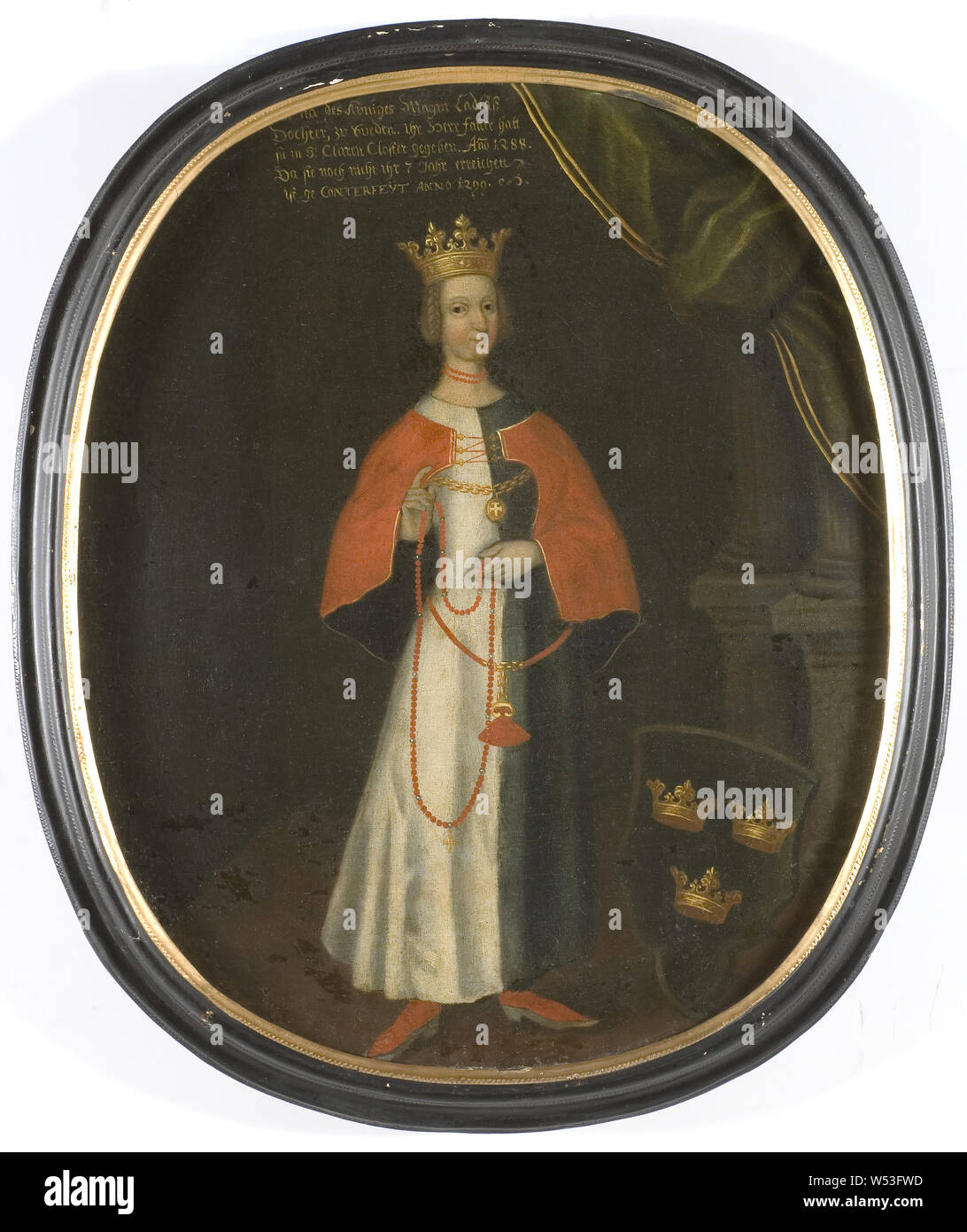 Queen Helvig, Helvig queen of Sweden princess of Holstein, painting, Hedwig of Holstein, oil on canvas, Height, 57 cm (22.4 inches), Width, 48 cm (18.8 inches) Stock Photo