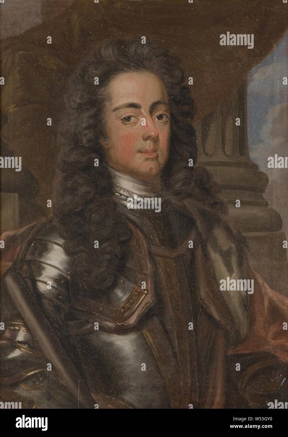 After Herman Hendrik Quiter dy, Prince Johan Vilhelm Friso, Johan Wilhelm Friso, 1687-1711, Prince of Nassau-Dietz-Oranien, painting, 1734, oil on canvas, Framed, Height, 89.5 cm (35.2 inches), Width, 69.5 cm (27.3 inches), Depth, 4 cm (1.5 inches) Stock Photo