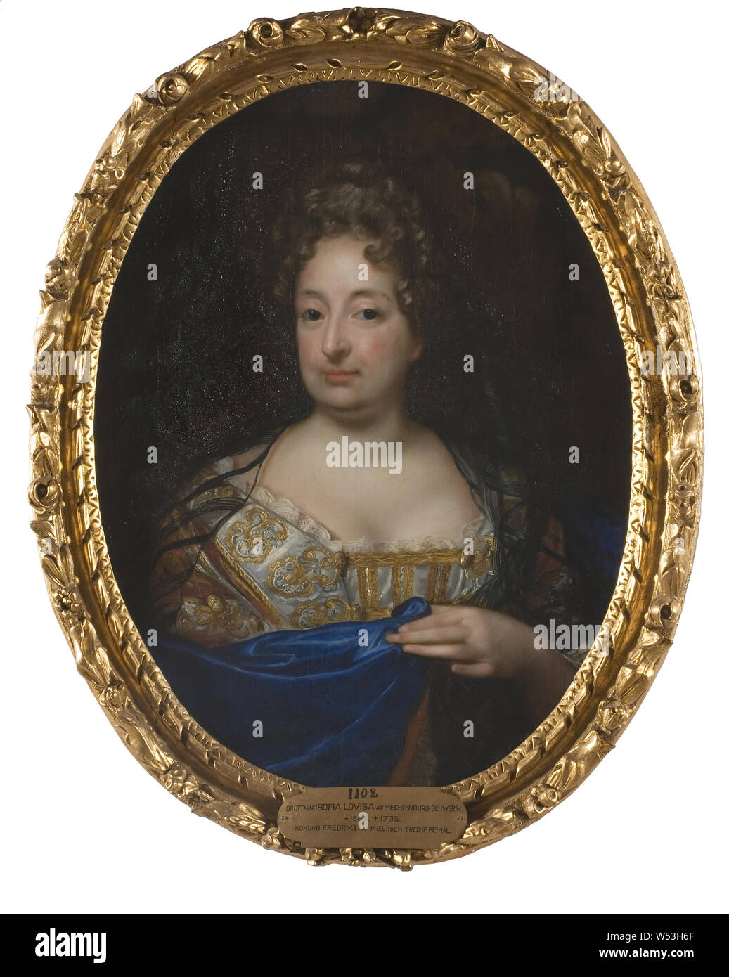 Attributed to David von Krafft, Queen Sofia Charlotta, Sofia Charlotta, 1668-1705, Princess of Palatinate, Duchess of Braunschweig-Lüneburg, painting, portrait, Sophia Charlotte of Hanover, oil on canvas, Framed, Height, 88 cm (34.6 inches), Width, 70 cm (27.5 inches), Depth, 8 cm (3.1 inches) Stock Photo