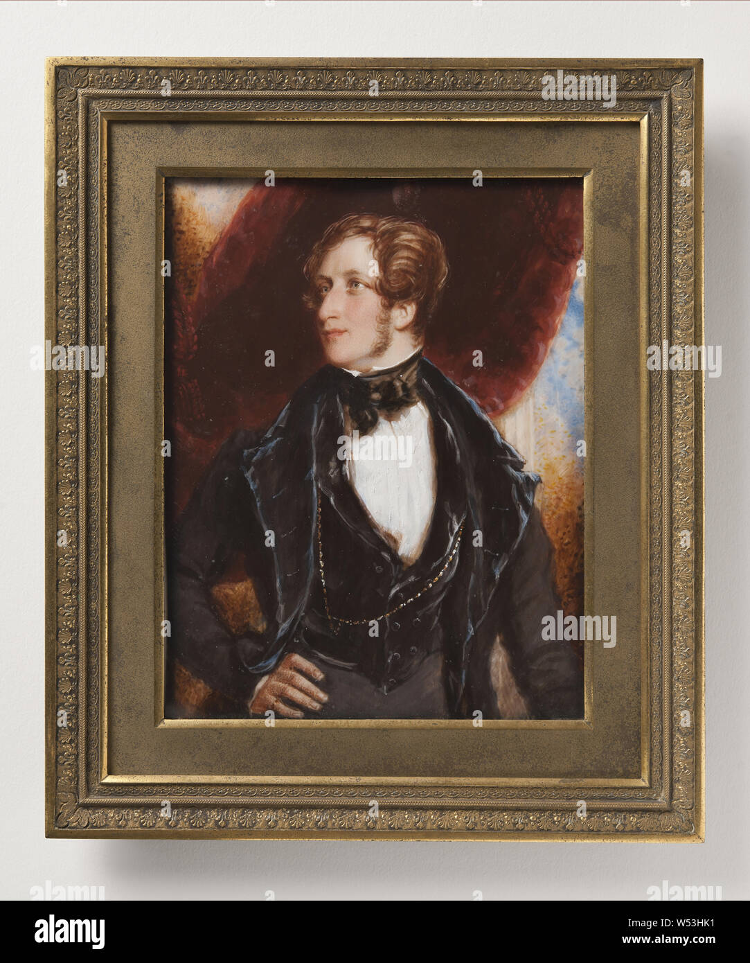 Simon-Jacques Rochard, Frederick William Robert Stewart, 4th Marquess of Londonderry, 1805-1872, 4th marquee of Londonderry, painting, 1833, Watercolor on ivory, Watercolor, on ivory, Height, 15.6 cm (6.1 inches), Width, 12 cm (4.7 inches), Inscription, Frederick 2nd Viscount Castlereaghl, to Thomas Tardrew - 1843 February, ram verso, Signing, Rochard pinx 1833, left long side Stock Photo