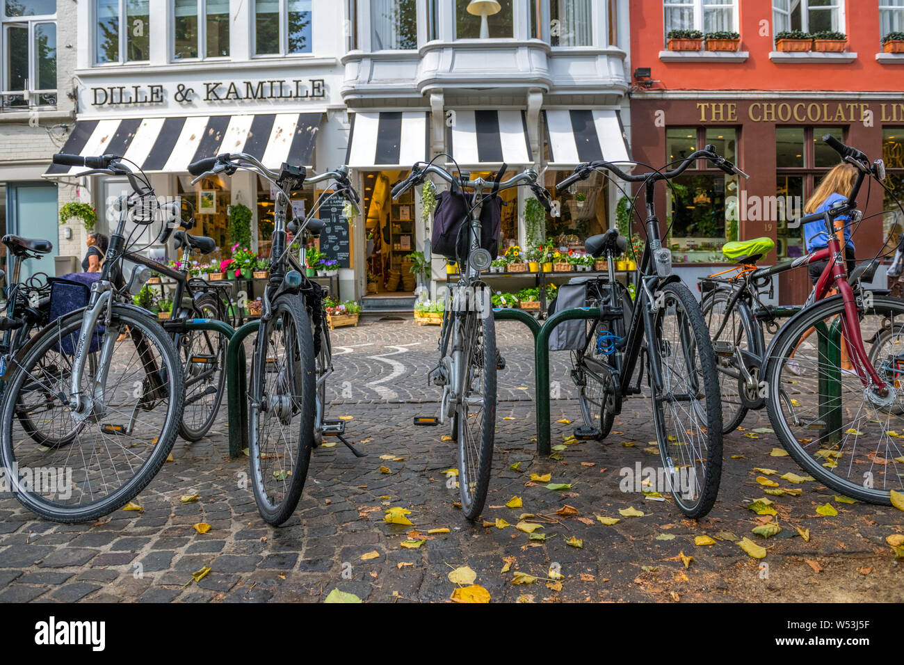 Dille and and The Line shops in Simon Stevin square, Belgium Stock Photo - Alamy