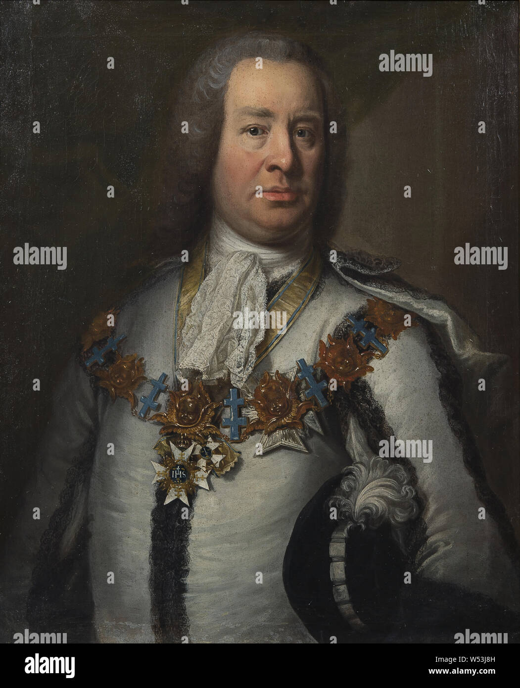 Attributed to Johan Henrik Scheffel, Fabian Wrede af Elimä dy, 1694-1768, painting, portrait, Fabian Wrede, oil on canvas, Height, 79 cm (31.1 inch), Width, 65, cm (25.5 inches) Stock Photo