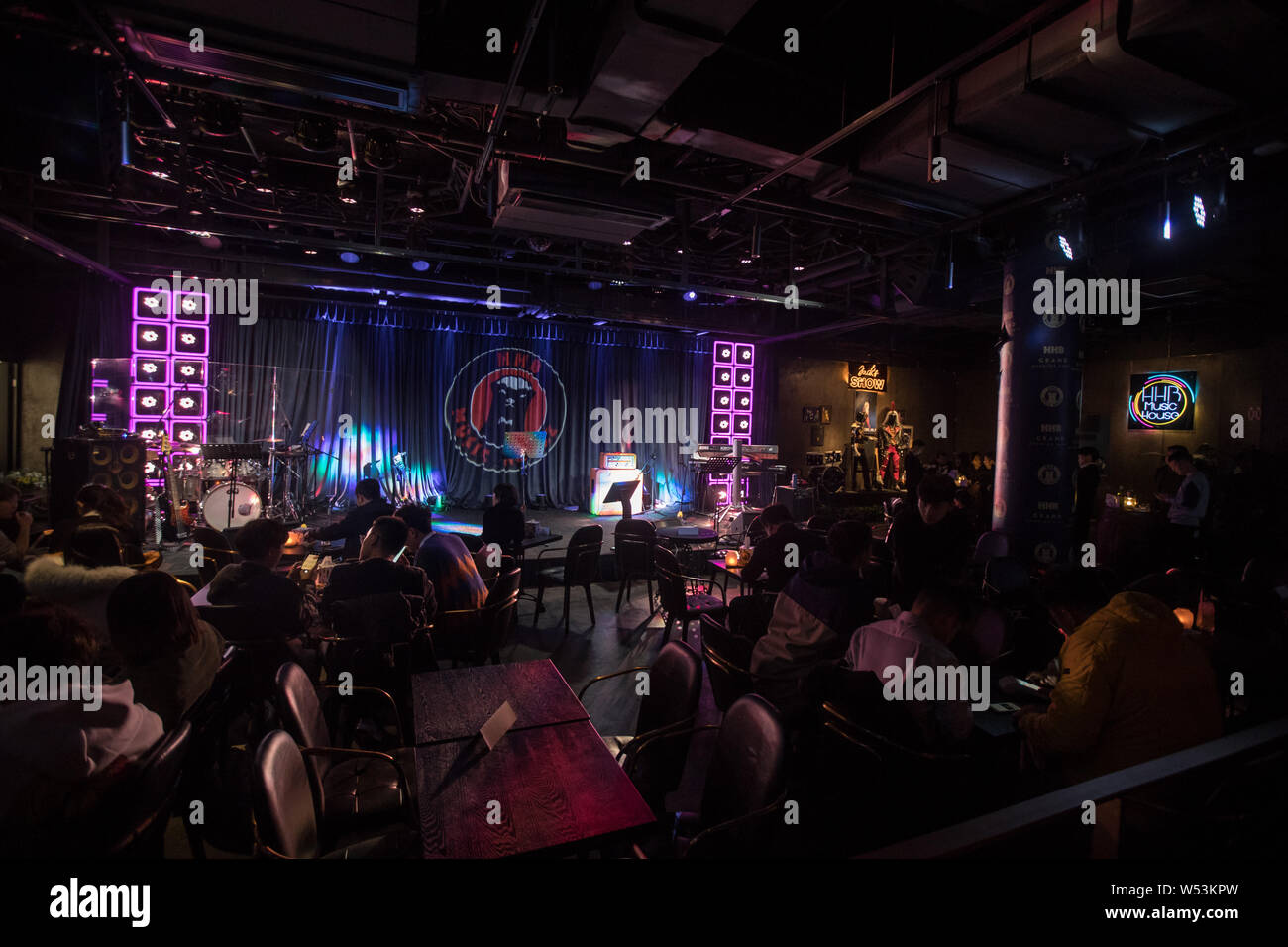 Interior View Of The Hhb Music House A Pub Frequently Visited By Jack Ma Or Ma Yun Chairman Of Alibaba Group And Other Stars And Celebrities In Xi Stock Photo Alamy