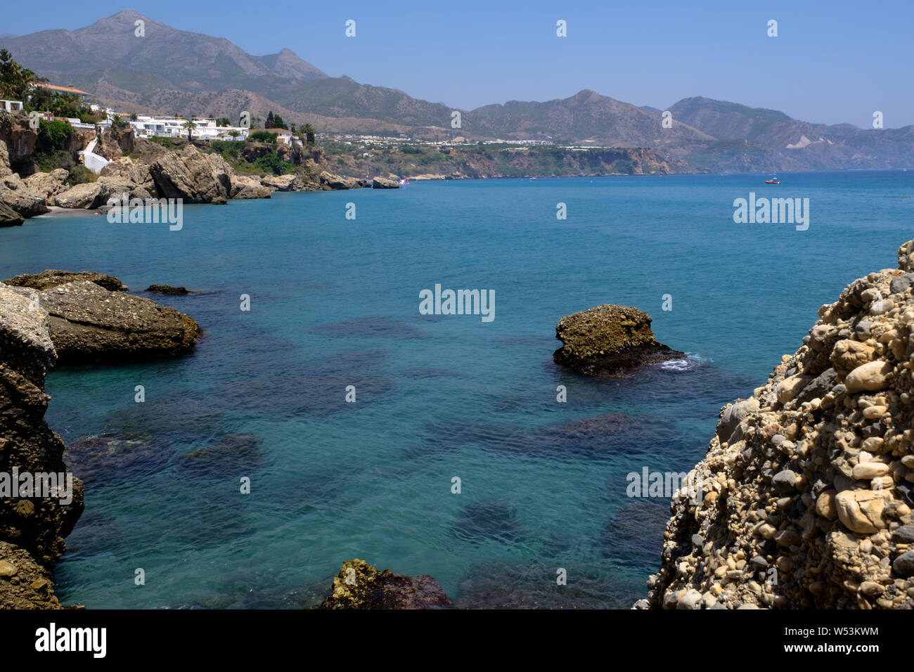 Playa Calahonda, Nerja, Andalucia, Costa del Sol, Spain, Europe Stock ...