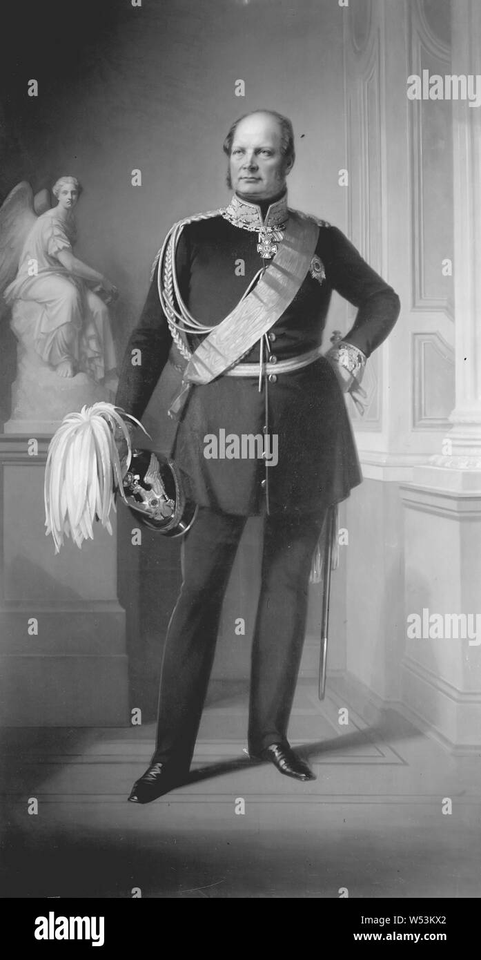 Fredrik Willhelm IV (1795-1861), King of Prussia, painting, oil on canvas, Height, 253 cm (99.6 inches), Width, 138 cm (54.3 inches), Signed Stock Photo