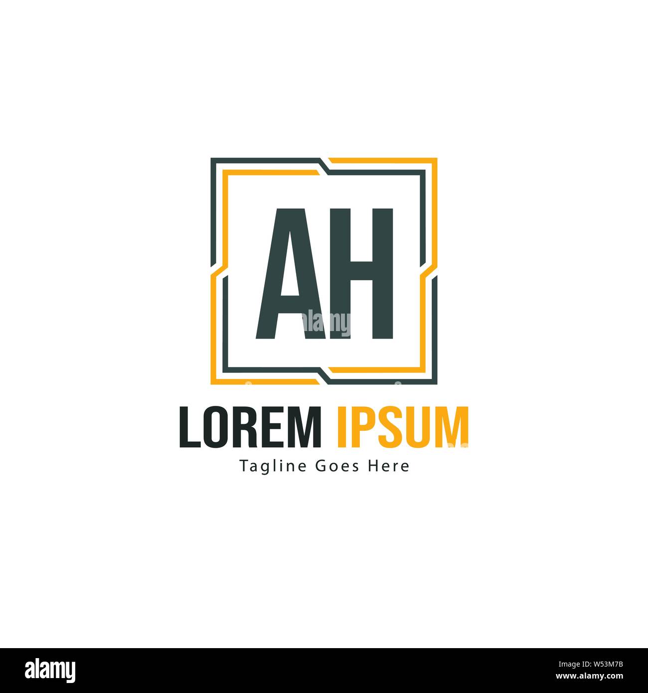 AH Letter Logo Design. Creative Modern AH Letters Icon Illustration ...