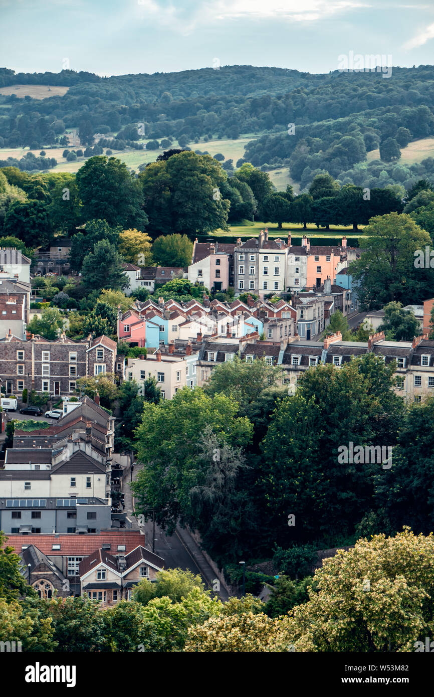 View of Bristol from Cabot Tower in Brandon Hill Park Stock Photo