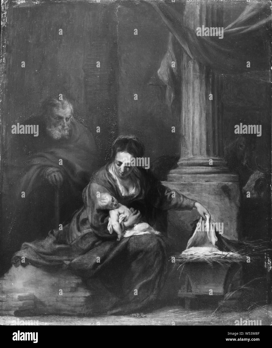 Attributed To Philippe Vleughels The Holy Family Painting Religious Art Oil On Panel Height 64 Cm 25 1 Inches Width 52 Cm 4 Inches Stock Photo Alamy