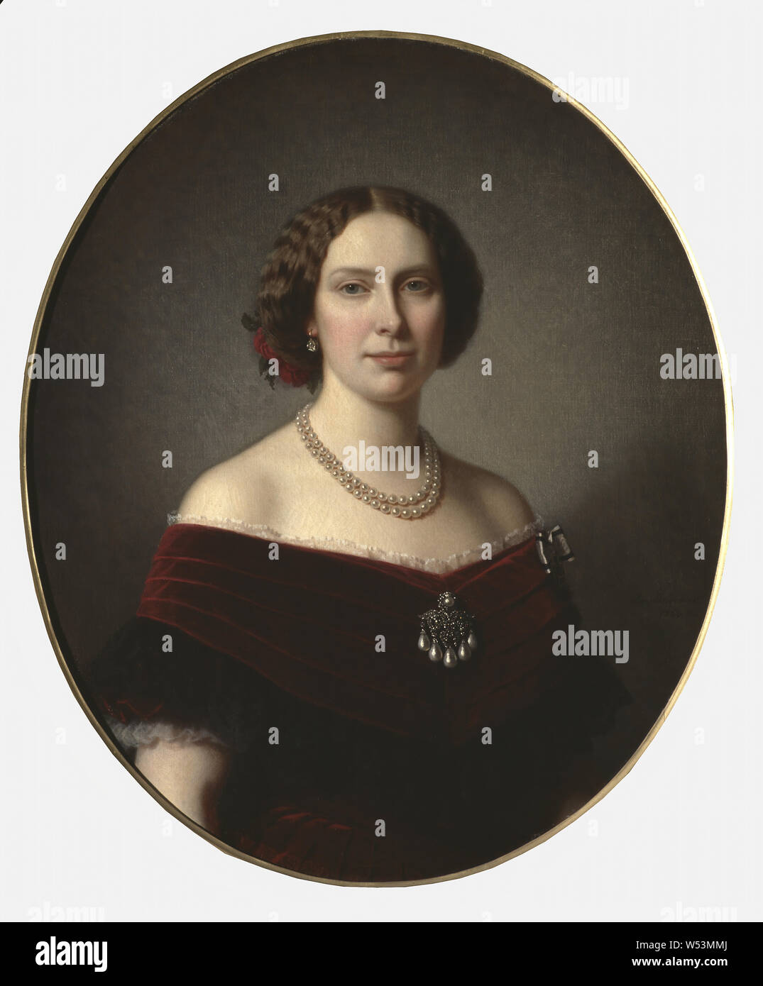 Amalia Lindegren, Queen Lovisa, Lovisa, 1828-1871, Queen of Sweden, painting, oil on canvas, Height, 85 cm (33.4 inches), Width, 73 cm (28.7 inches) Stock Photo