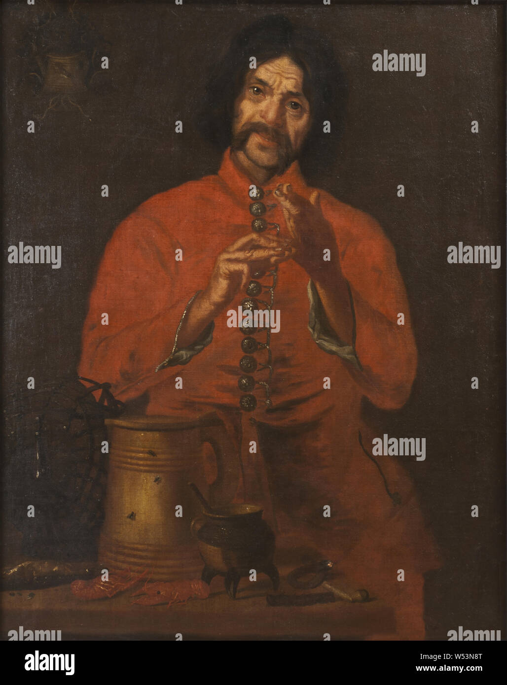 David Klöcker Ehrenstrahl, Hinric Hasenberger, The Court Jester, Hovnarren Hinric Hasenberger, painting, portrait, 1652, Oil on canvas, Height, 107 cm (42.1 inches), Width, 87 cm (34.2 inches), Signed, David Klöker fecit Ao 1652 Stock Photo