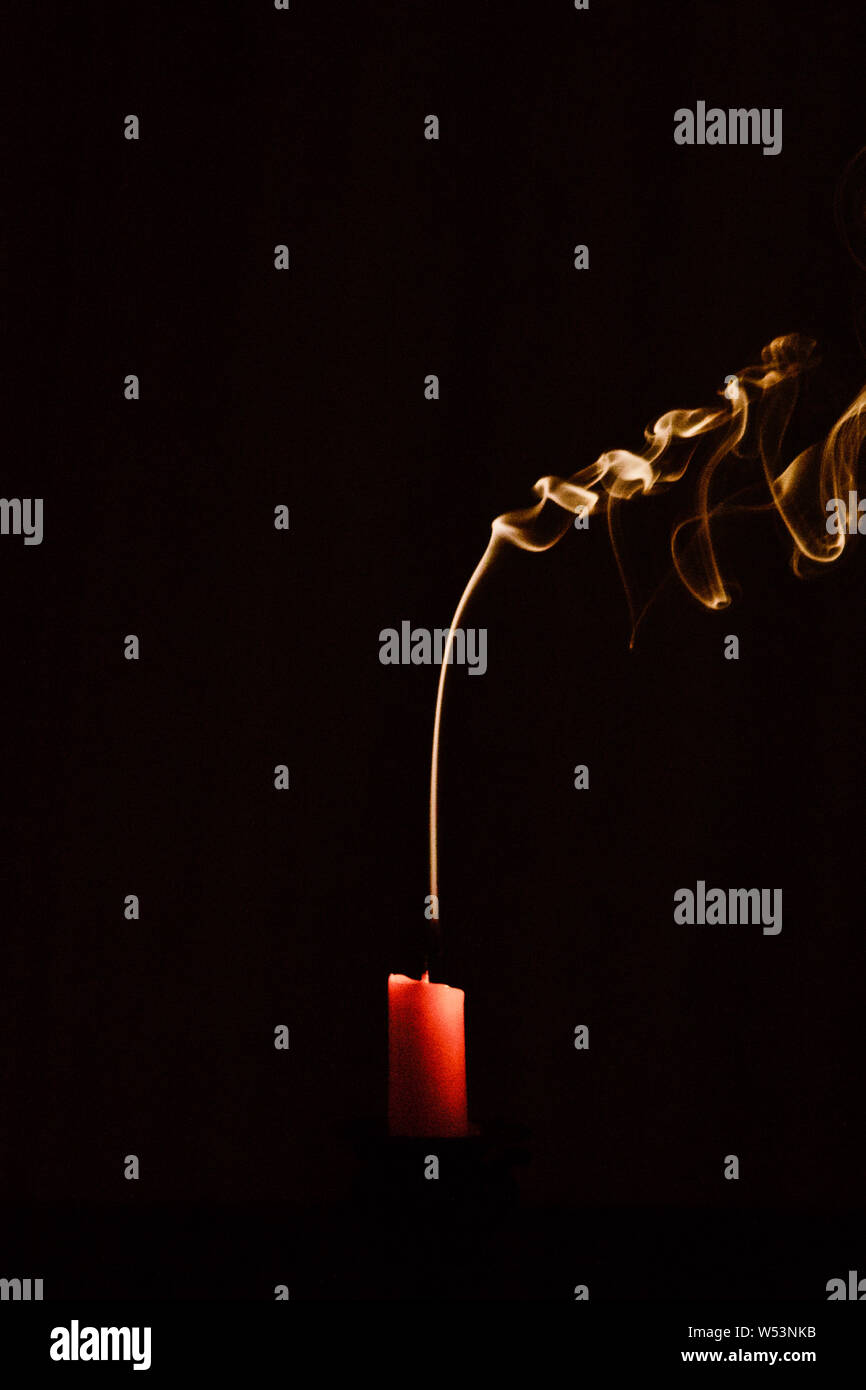 blown out candle with smoke Stock Photo Alamy