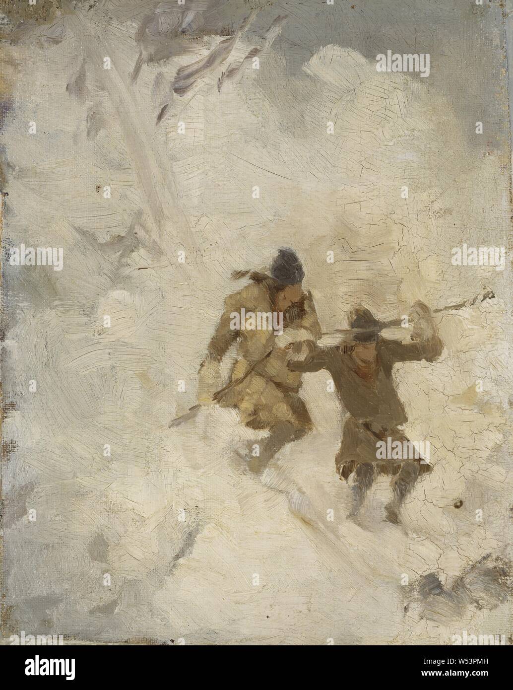 Anna Nordlander Two Skiing Pieces Study English Two Skiing Sami Study Two Skiers Samar Painting Oil On Canvas Height 25 5 Cm 10 Inches Width 20 5 Cm 8 Inches Stock Photo Alamy