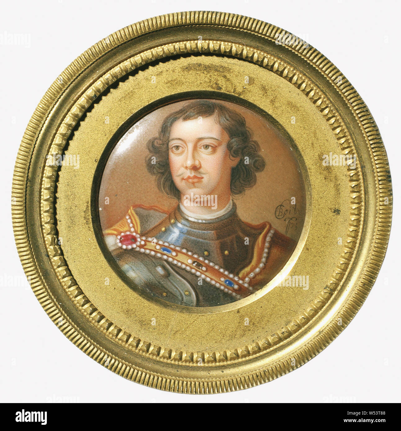 Charles Boit, Peter I, Peter I the Great (1672-1725), tsar of Russia, painting, Enamel, Signed, C Boit ... Stock Photo