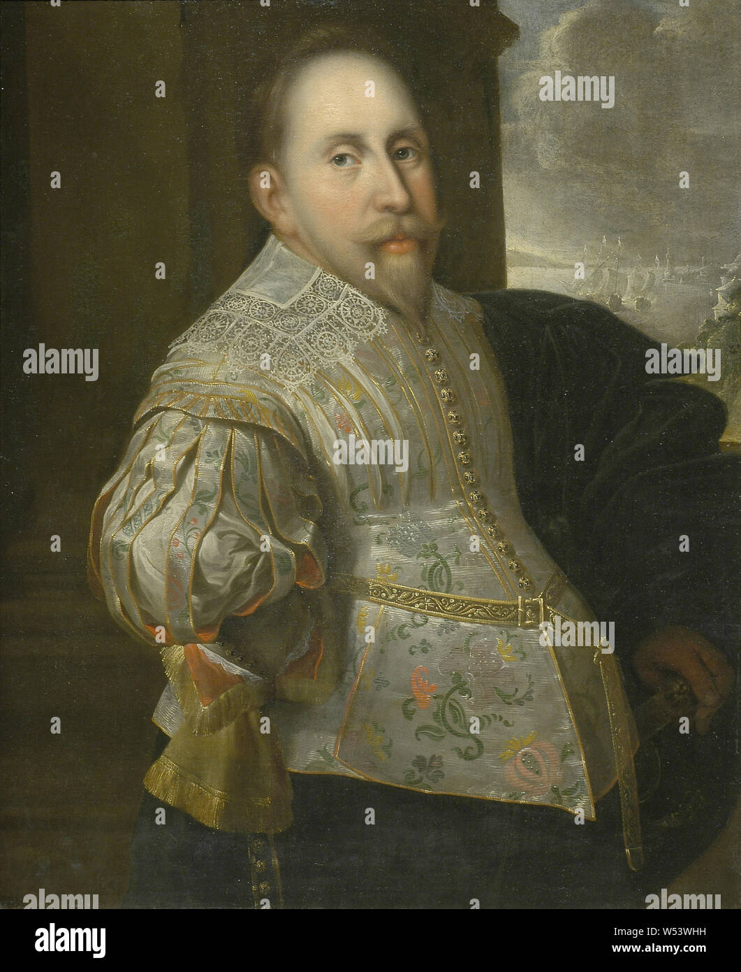 King Gustav II Adolf, Gustav II Adolf, 1594-1632, King of Sweden, painting, portrait, Gustavus Adolphus of Sweden, Oil, Height, 91 cm (35.8 inches), Width, 74 cm, (29.1 inches) Stock Photo