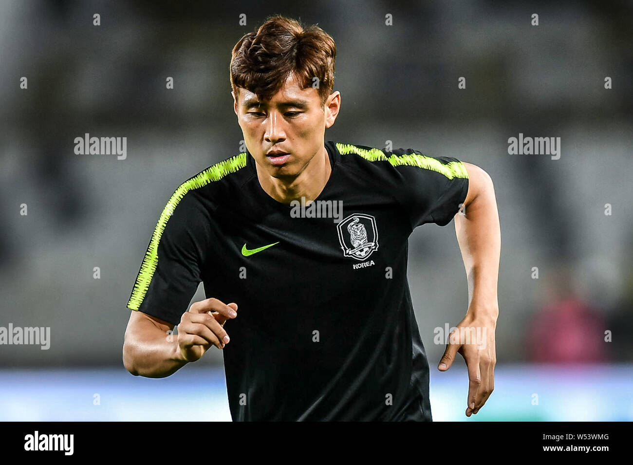 Koo Ja-cheol of South Korea national football team takes part in a training session for the Group C match against China national football team during Stock Photo