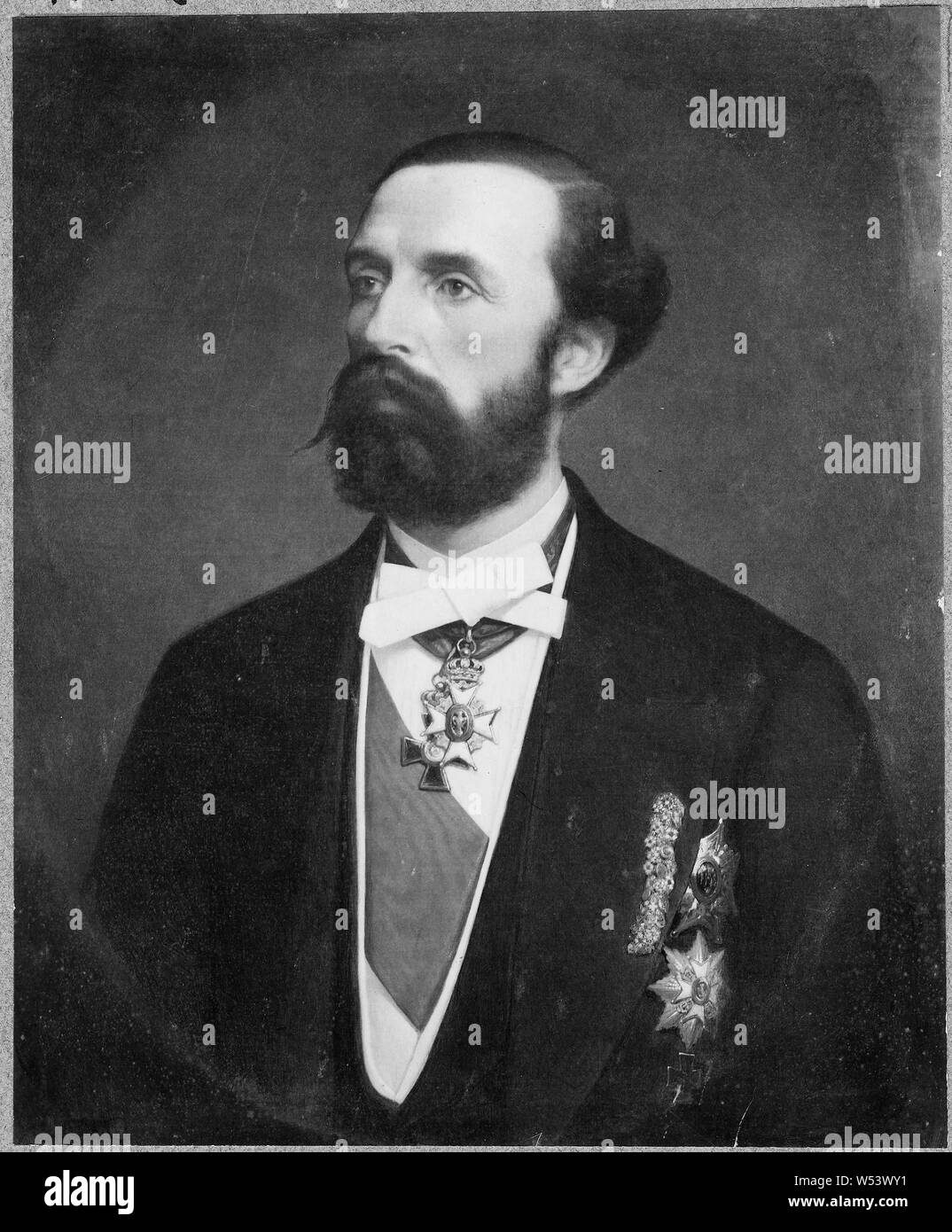 King Oscar II, Oskar II, 1829-1907, King, painting, Oscar II of Sweden, Oil, Height, 78 cm (30.7 inches), Width, 62 cm (24.4 inches) Stock Photo