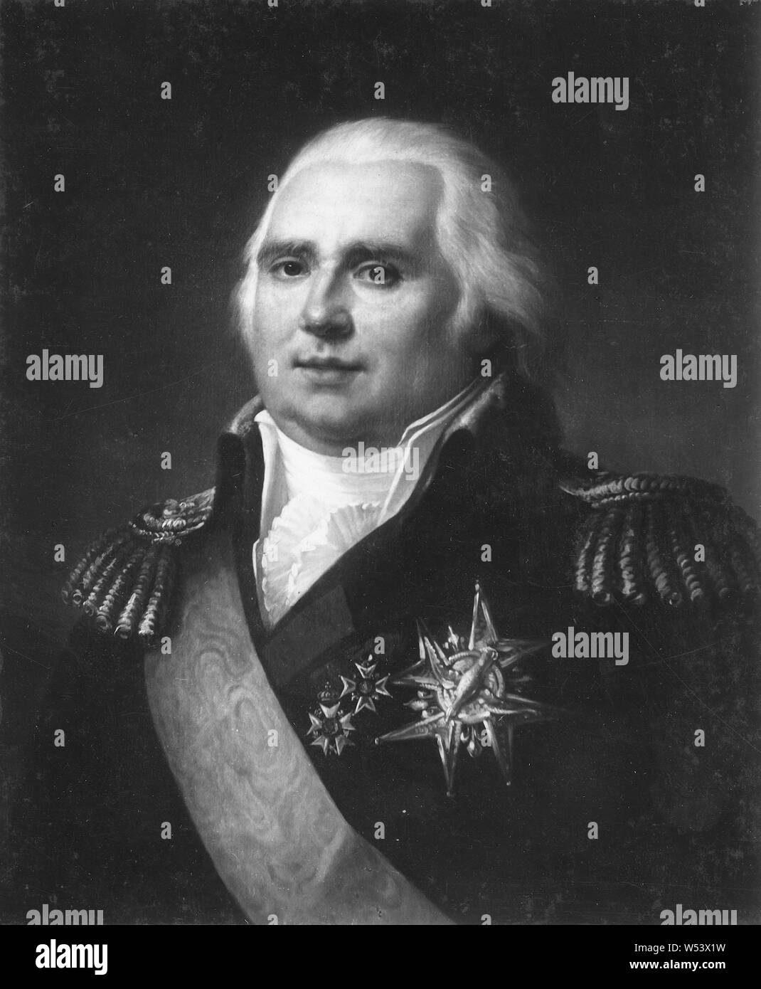 King Louis XVIII, Louis XVIII, 1755-1824, King of France, painting, Oil, Height, 65 cm (25.5 inches), Width, 55 cm (21.6 inches) Stock Photo