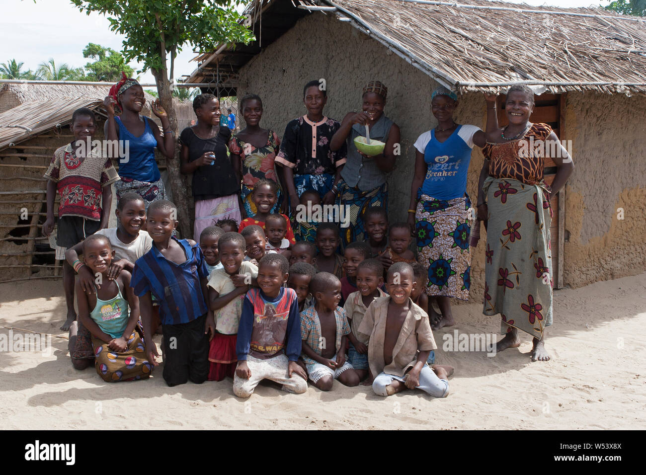 Village group from community development programme, supported by mine company. Income helps to improve livelihoods such as school fees & uniforms. Stock Photo