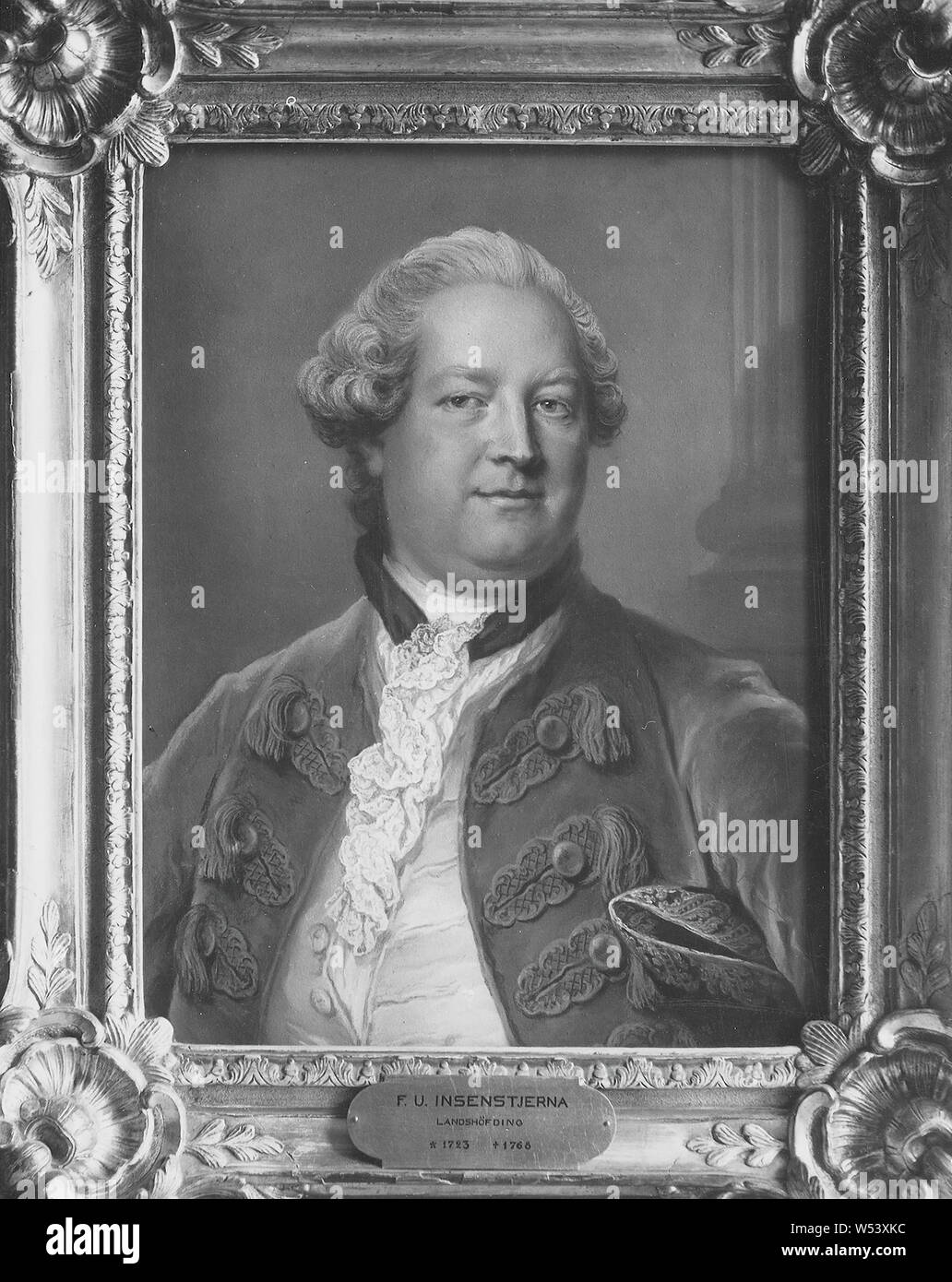 Gustaf Lundberg, Fredrik Ulrik Insenstierna, 1723-1768, painting, 1760, Pastell, Height, 66 cm (25.9 inches), Width, 53 cm (20.8 inches) Stock Photo