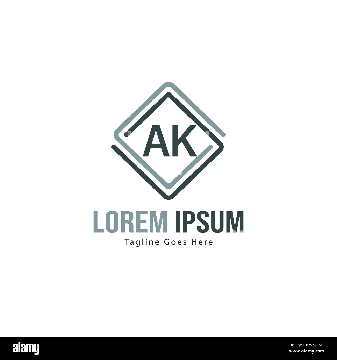 AK Letter Logo Design. Creative Modern AK Letters Icon Illustration ...