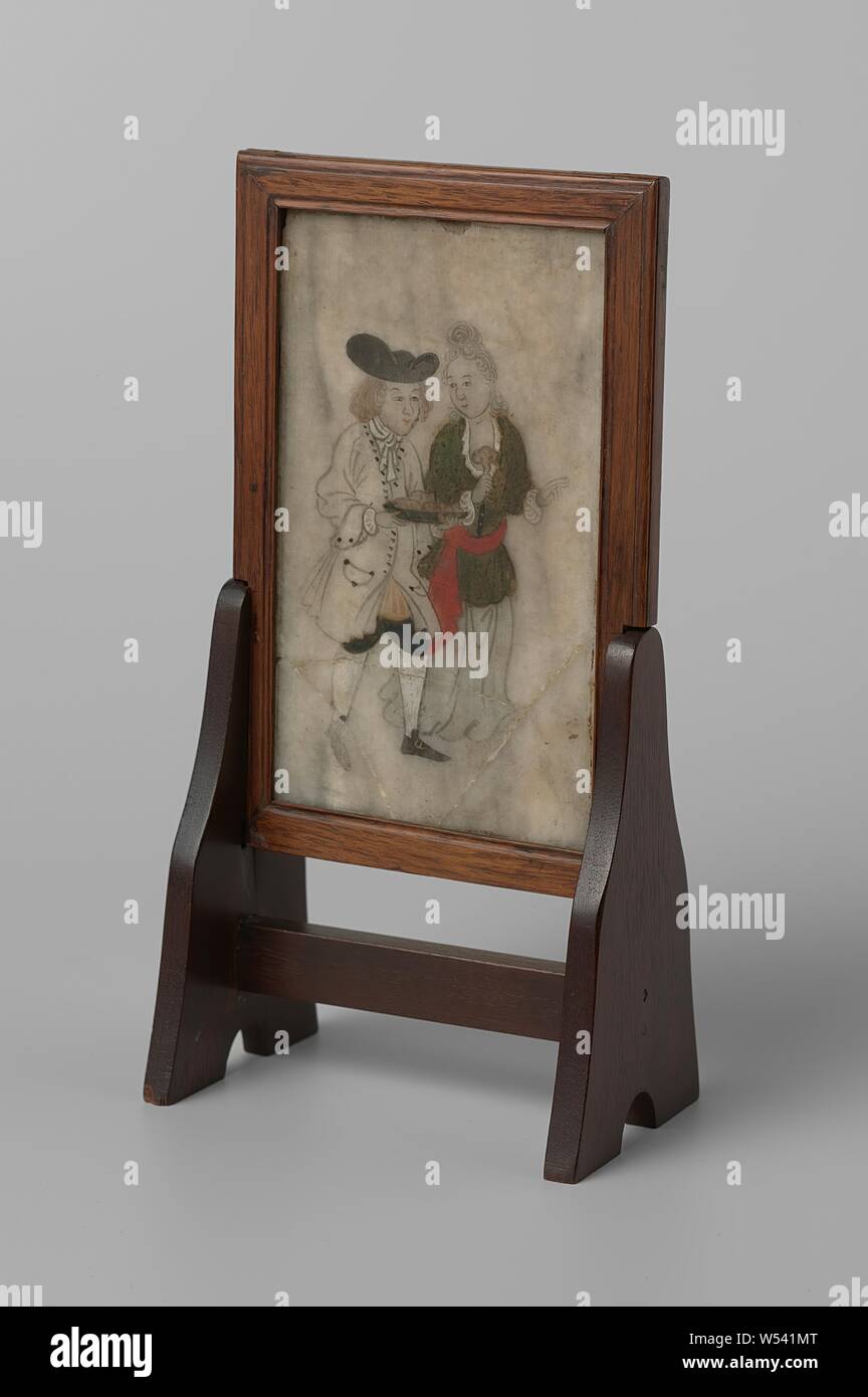 Table screen, Splash guard holder., anonymous, China, c. 1750, wood (plant material), h 13 cm × w 12.5 cm × d 7.5 cm Stock Photo