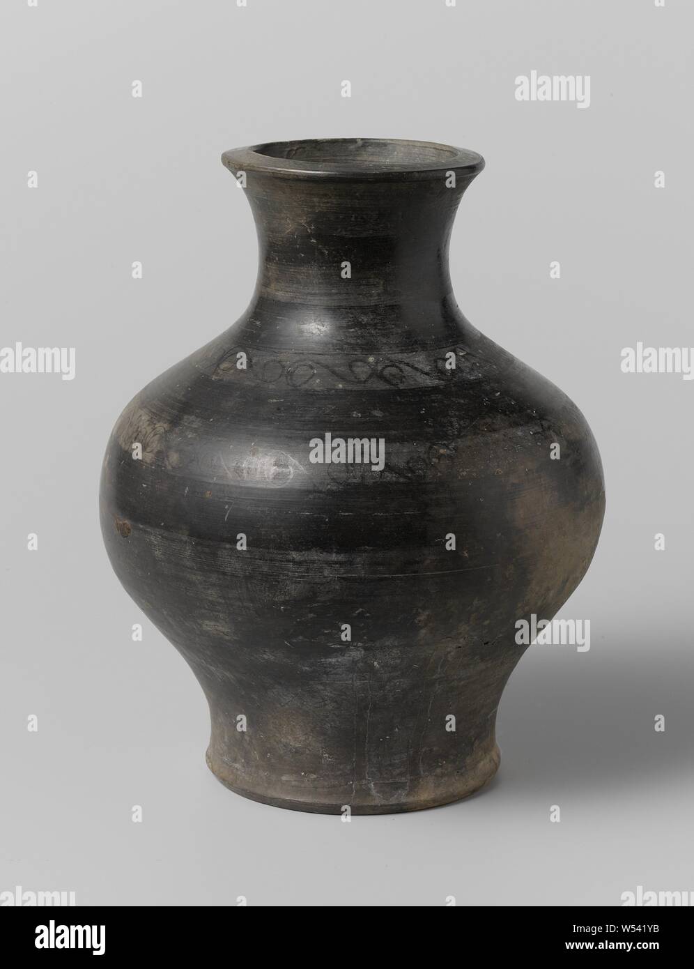 Vase With Two Ornamental Borders Vase Of Earthenware With A
