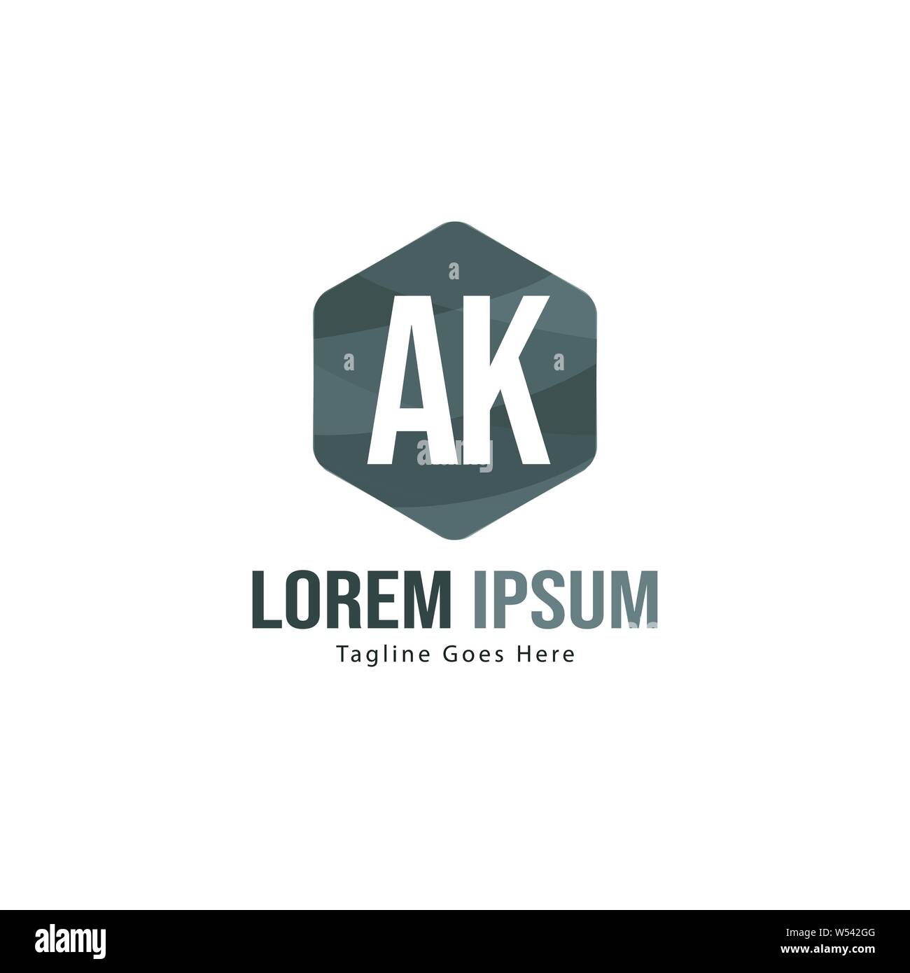 AK Letter Logo Design. Creative Modern AK Letters Icon Illustration ...