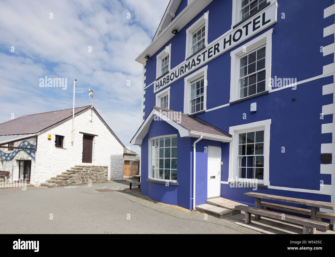 The Harbour Master Hotel in Aberaeron a popular seaside town in Ceredigion, Wales, UK Stock Photo