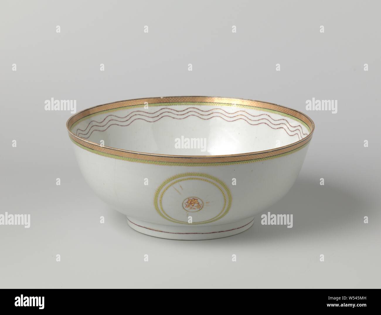 Bowl With Flower Sprays In Medallions And Ornamental Borders