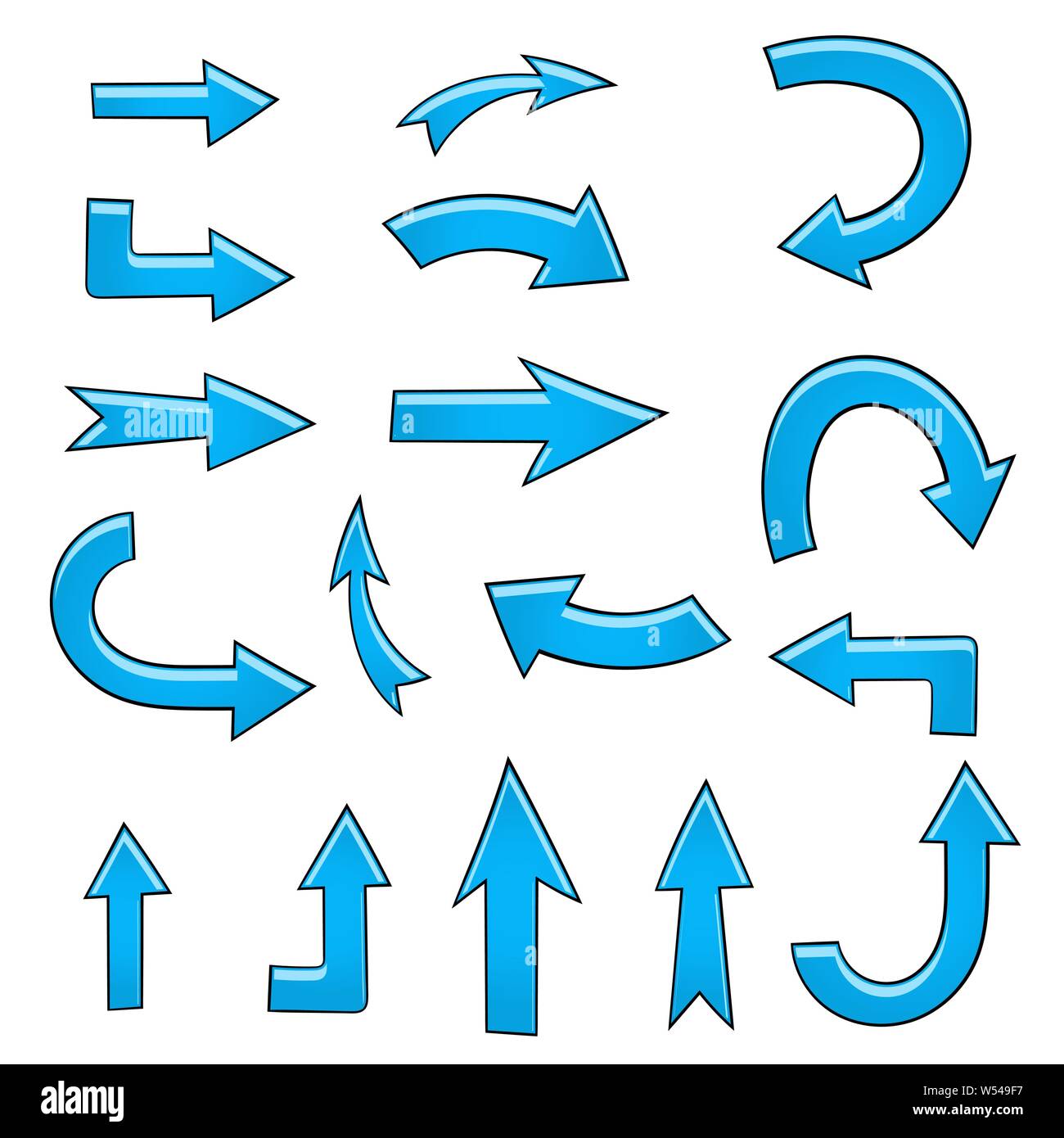 Arrows. Blue hand drawn sketch. Collection Stock Vector Image & Art - Alamy