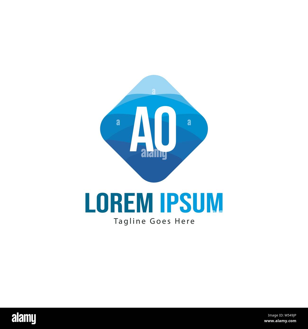 AO Letter Logo Design. Creative Modern AO Letters Icon Illustration