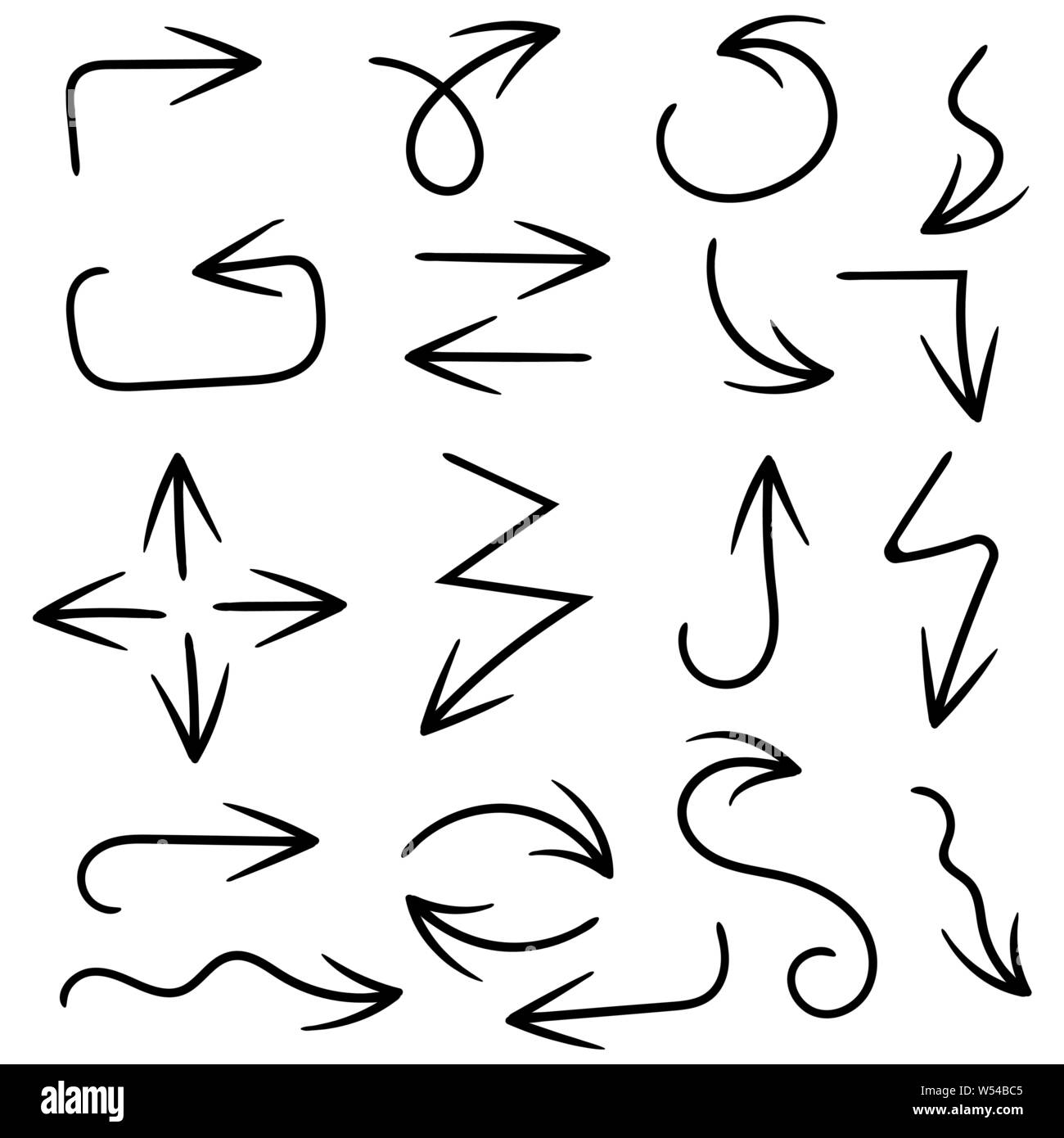 Black arrows. Hand drawn icons Stock Vector Image & Art - Alamy