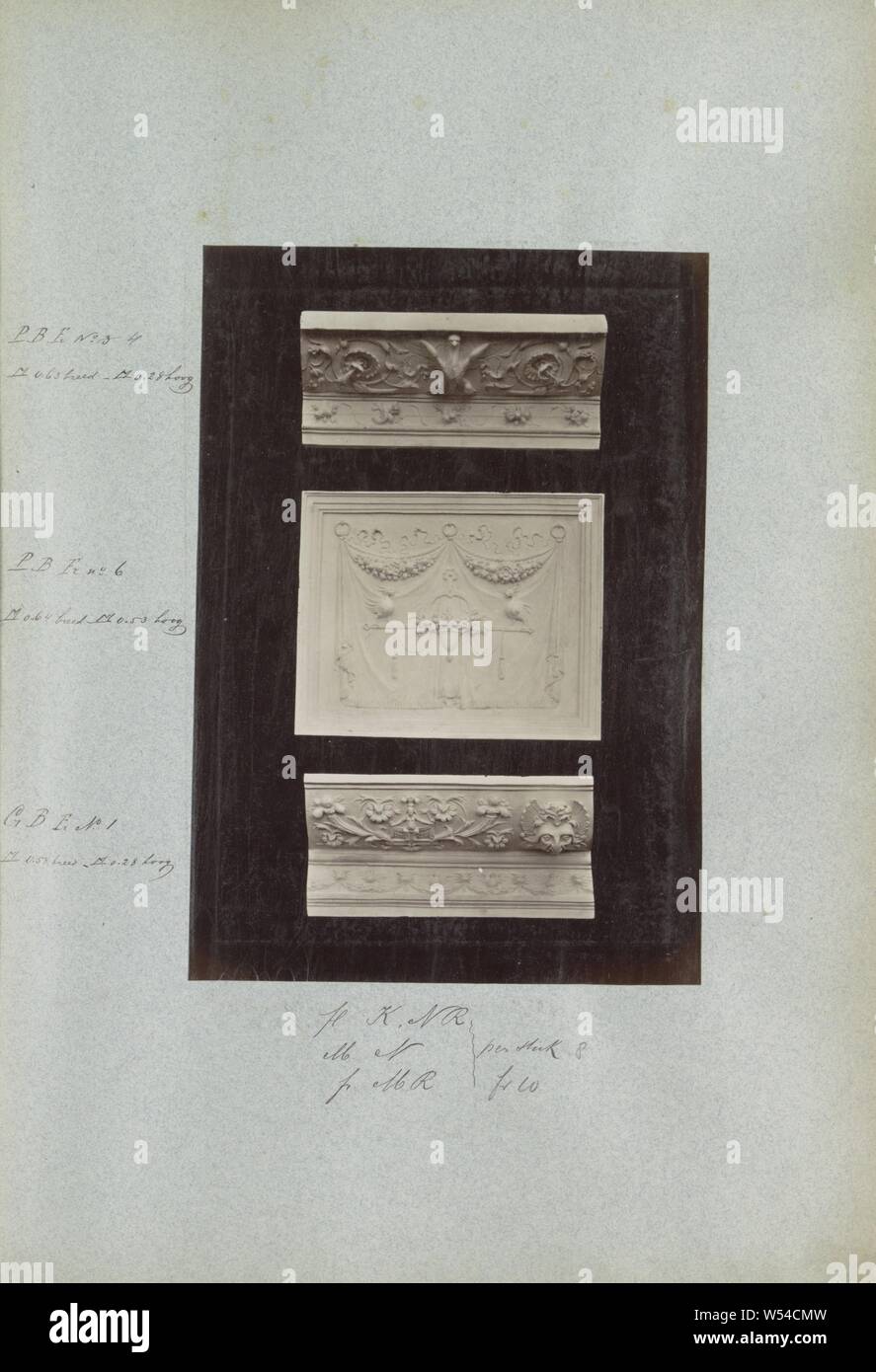 Plaster cast of a panel and of two friezes, anonymous, c. 1875 - 1900 ...