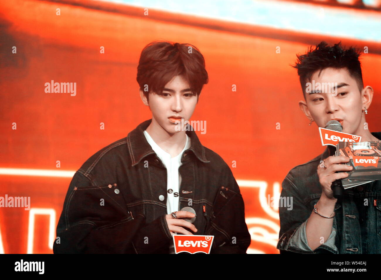 Singer and rapper Cai Xukun of Chinese boy group Nine Percent attends a ...