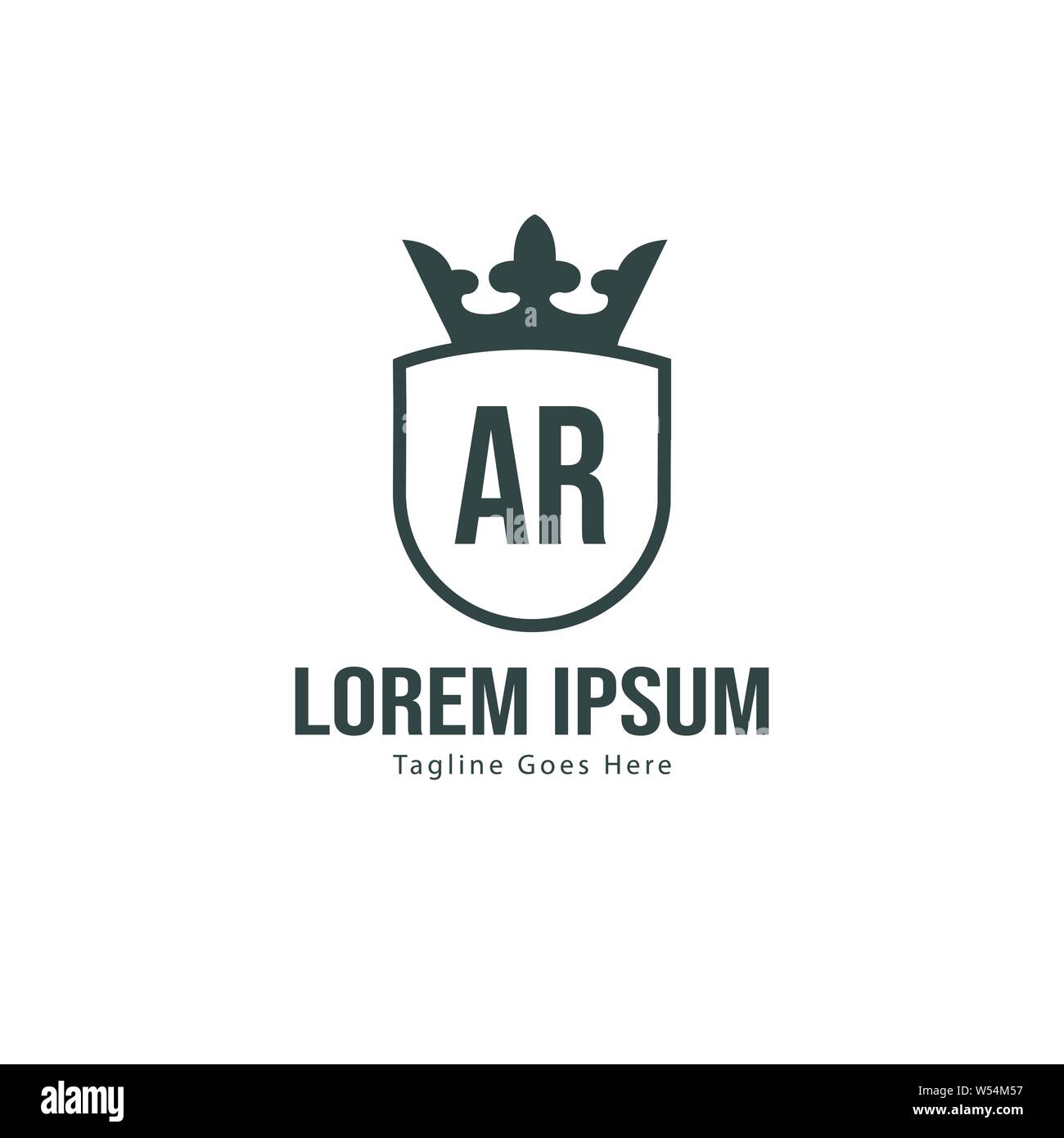 Ar logo design template minimal Black and White Stock Photos & Images ...