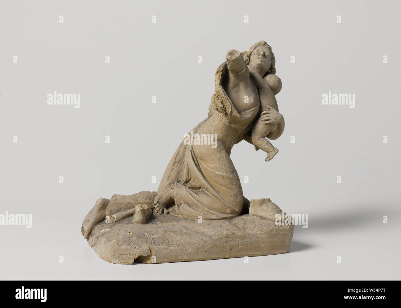 The infanticide of Bethlehem, The sculpture group consists of 2 parts., Eugène Lacomblé, 1868, clay Stock Photo