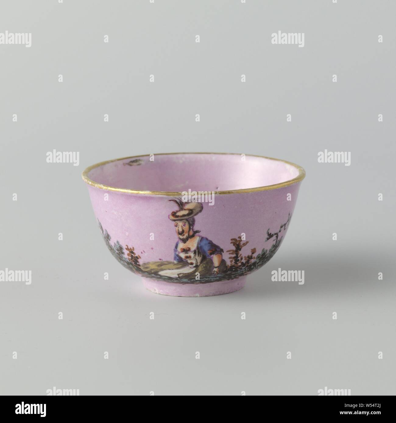 Cup and saucer Cup and saucer of porcelain with a rose violet