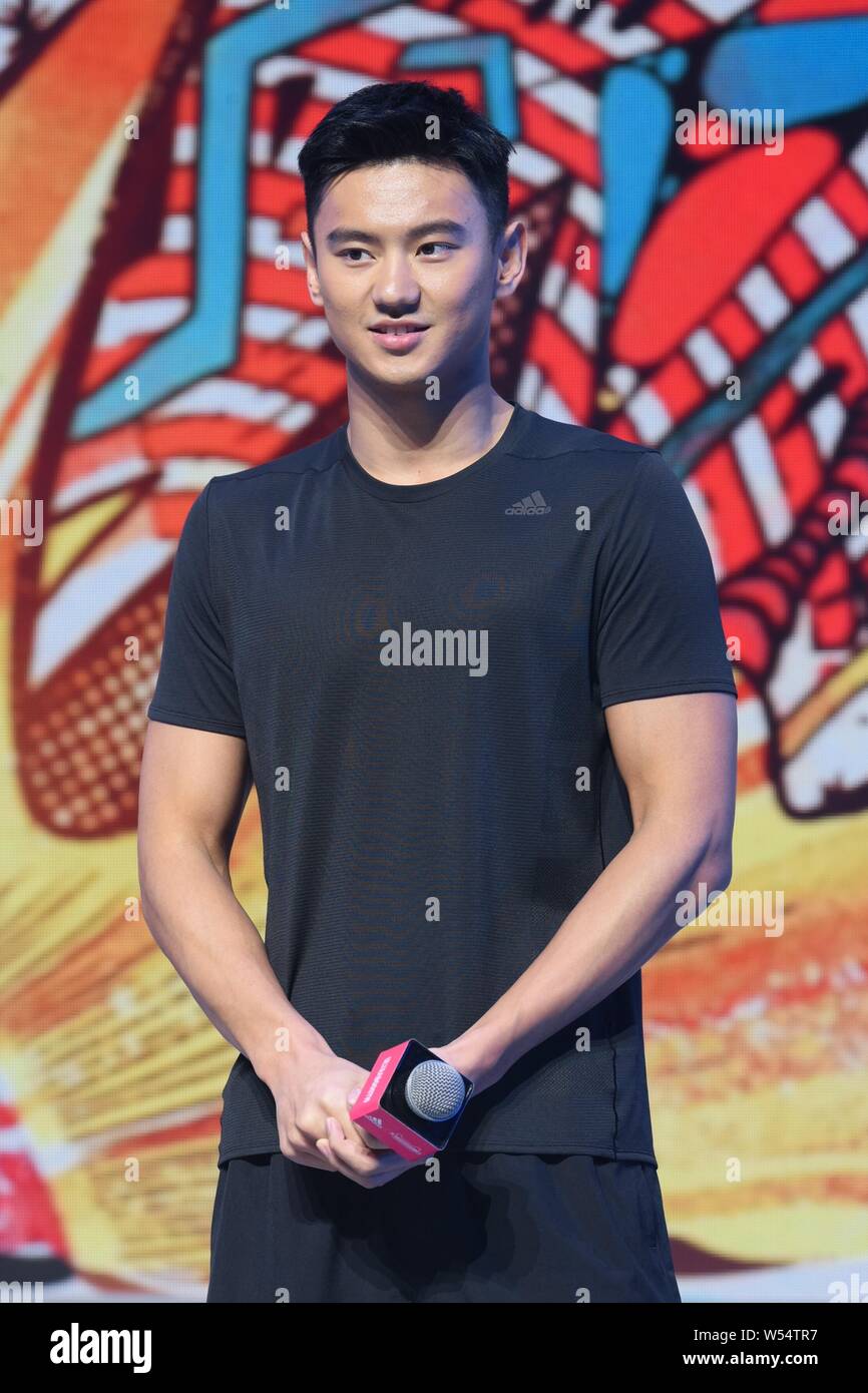 Chinese world swimming champion Ning Zetao attends a promotional event for  Adidas in Shanghai, China, 19 February 2019 Stock Photo - Alamy