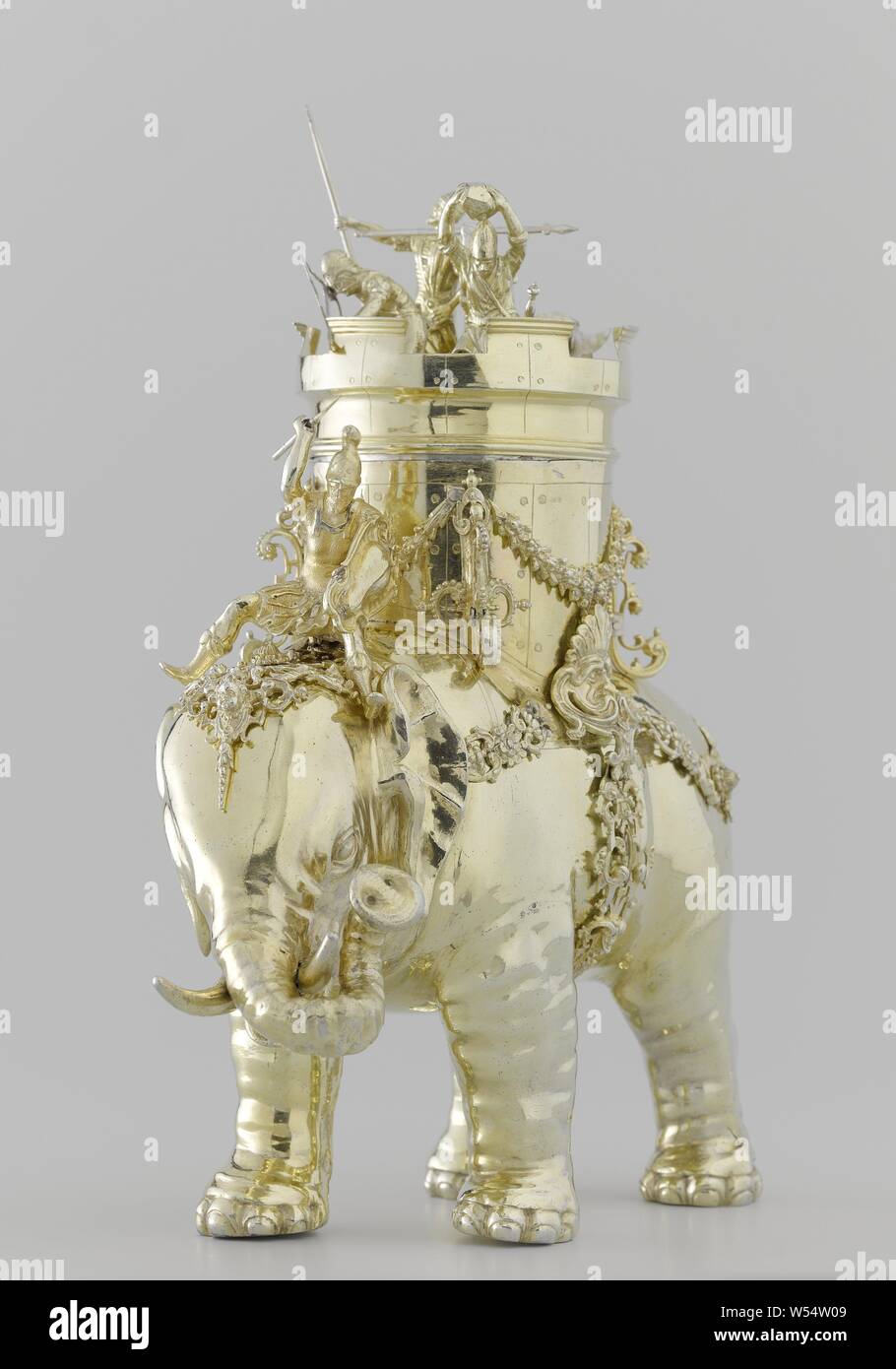 Jug in the shape of a war elephant Jug in the shape of a war elephant, Table piece of gold-plated silver in the shape of a war elephant. The animal carries a Jug in the shape of a war elephant Jug in the shape of a war elephant, Table piece of gold-plated silver in the shape of a war elephant. The animal carries a