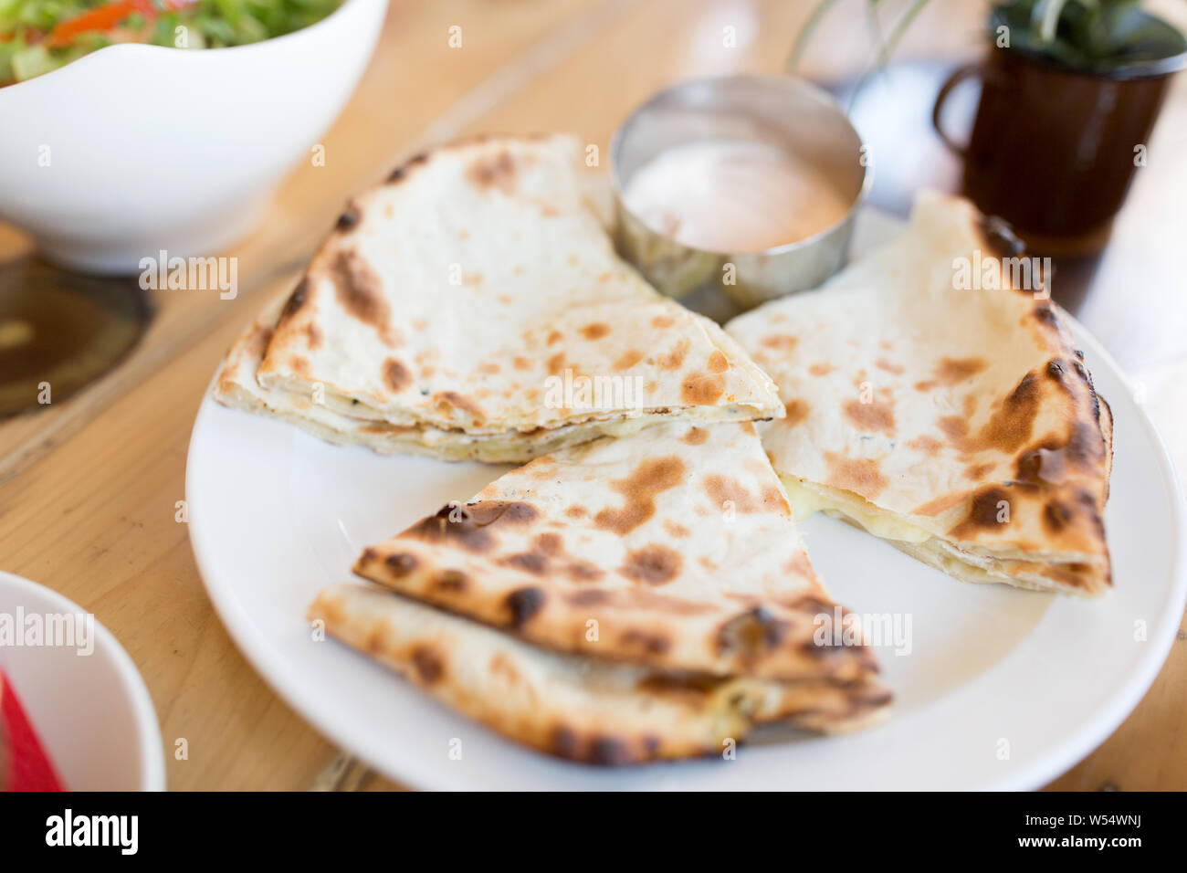 chapati bread on table of indian restaurant Stock Photo